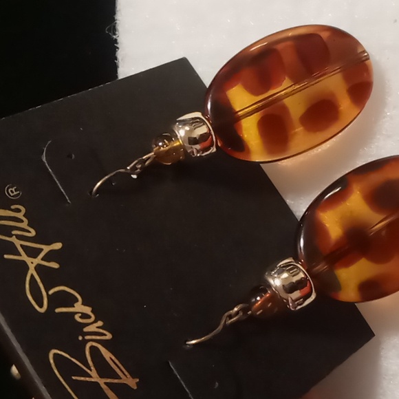 Birch hill designer drop / dangle tortoise shell earrings - Picture 1 of 5